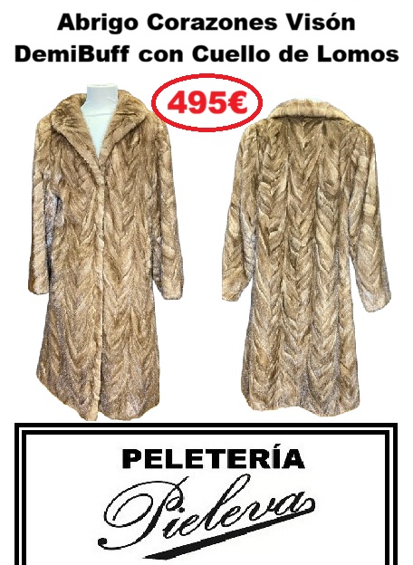 Abrigo de Visón "Corazones" DemiBuff con Cuello de Lomos