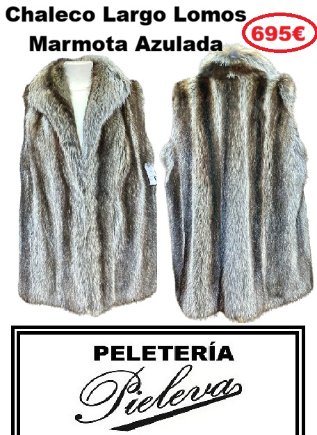 Chaleco Largo de Lomos de Marmota Azulada